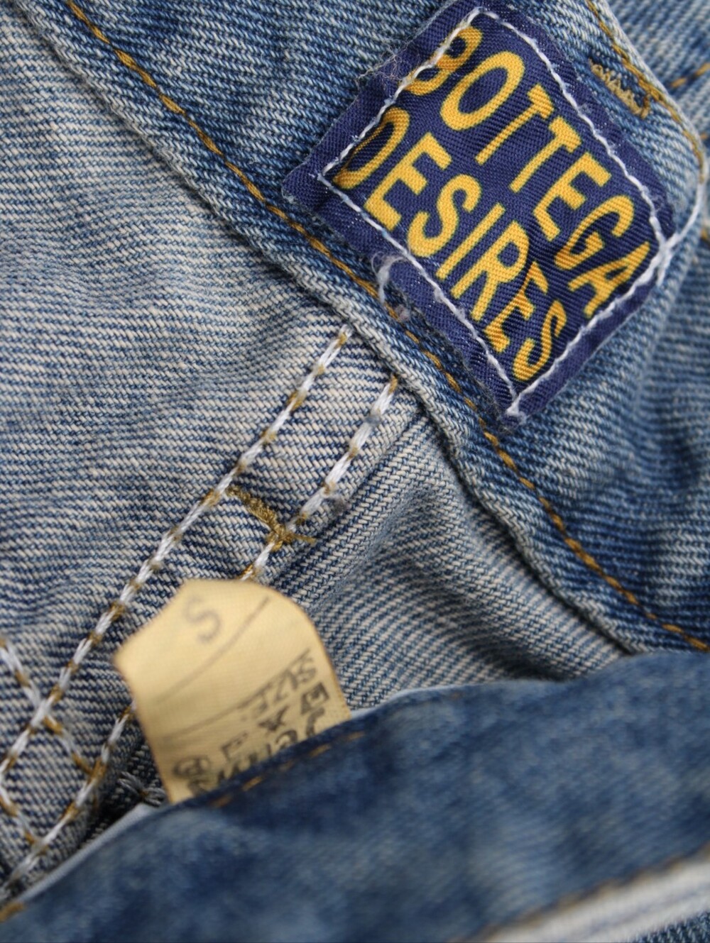 Bottega Desires Blue Denim Bermuda Jorts Chenille Logo Small - Picture 3 of 4
